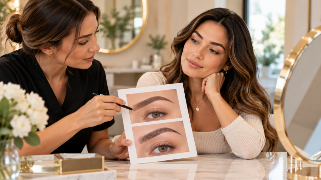 Choosing between ombre brows and microblading