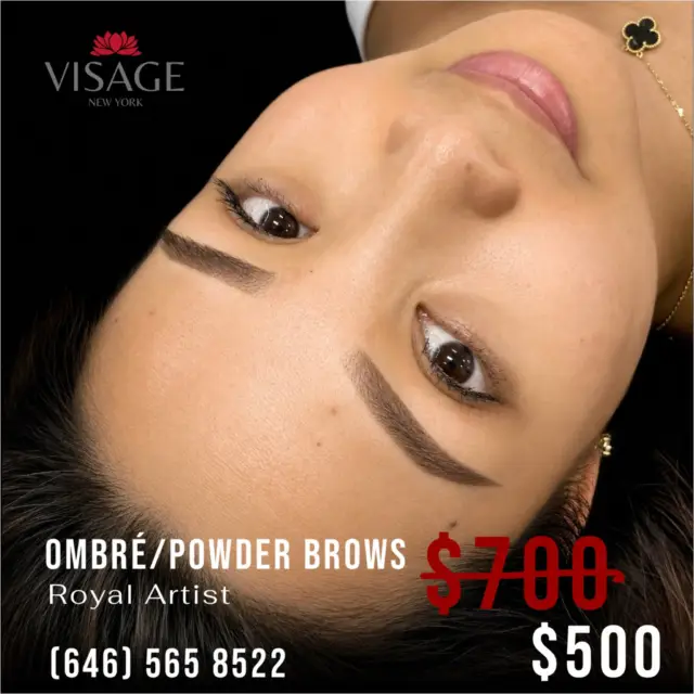 Experience the Art of Ombré / Powder Brows at Visage New York. Achieve beautifully defined, soft, natural-looking brows with our esteemed Royal Artist. 

Normally $700, now available for $500. 

Limited-time offer. Schedule your appointment today or call to join our priority waiting list.

📞 (646) 565-8522